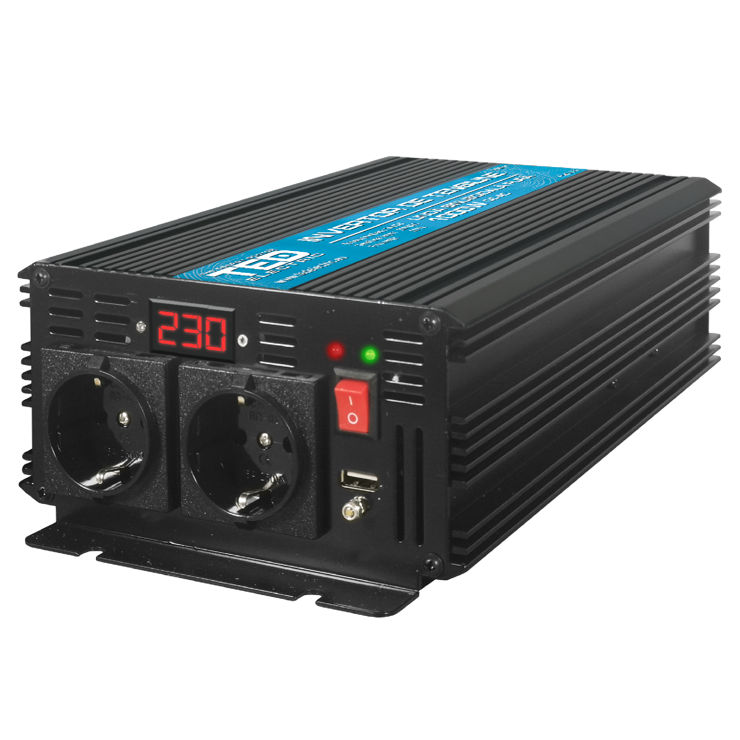 invertor auto 12v 220v, putere convertor 1000w cu unda sinusoidala pura, ted electric ted000378